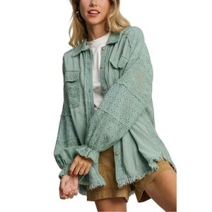 Umgee Lace Button-Up Blouse